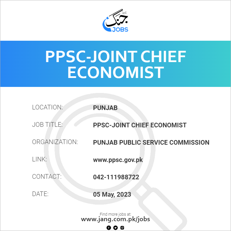 PPSC-Joint Chief Economist