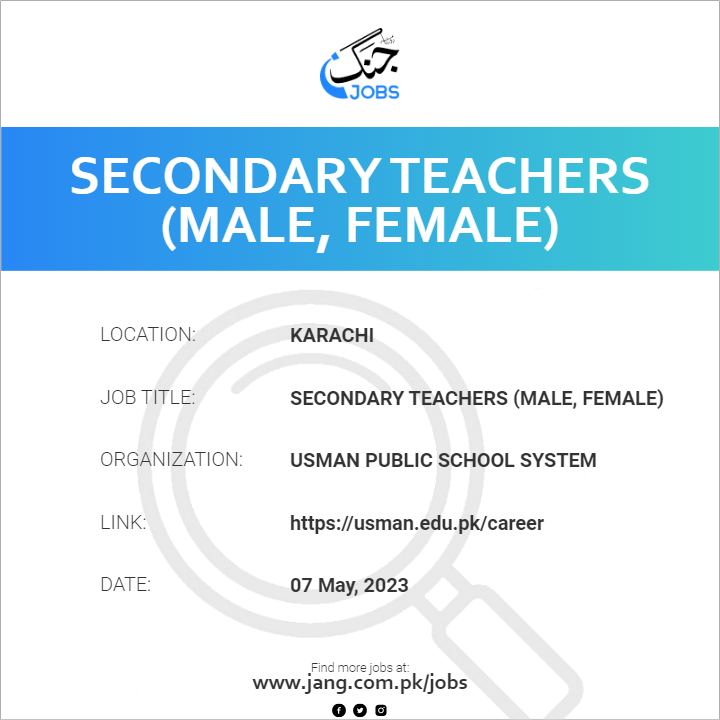 Secondary Teachers (Male, Female)