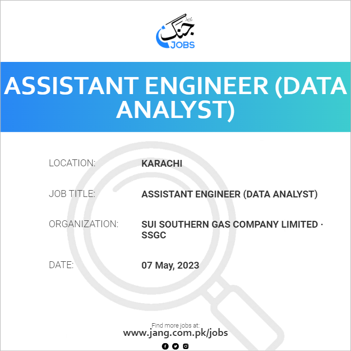 Assistant Engineer (Data Analyst)