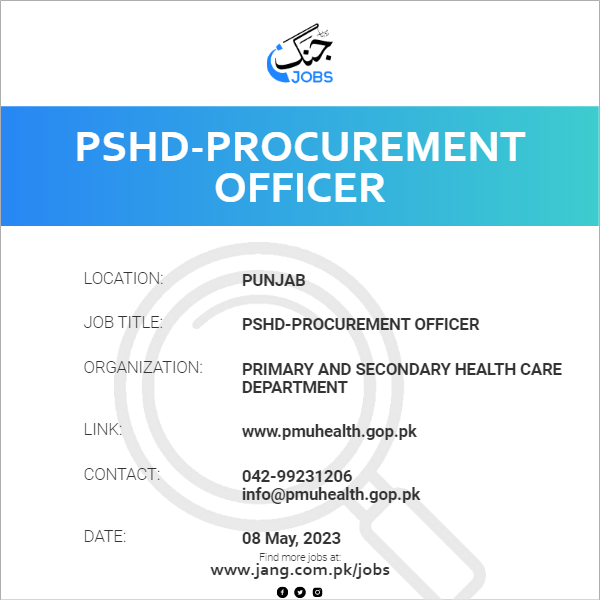 PSHD-Procurement Officer