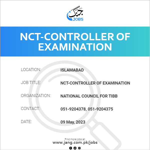 NCT-Controller Of Examination