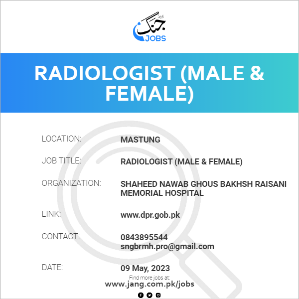 Radiologist (Male & Female)
