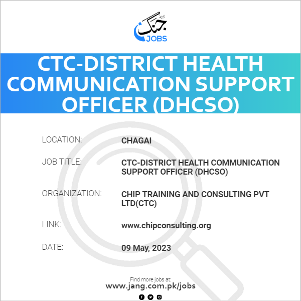 CTC-District Health Communication Support Officer (DHCSO)