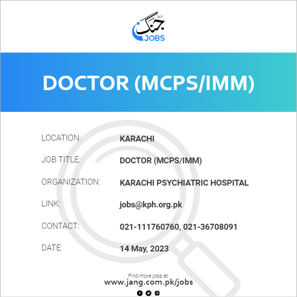 Doctor (MCPS/IMM)