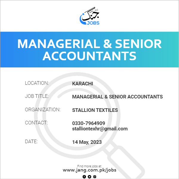 Managerial & Senior Accountants 