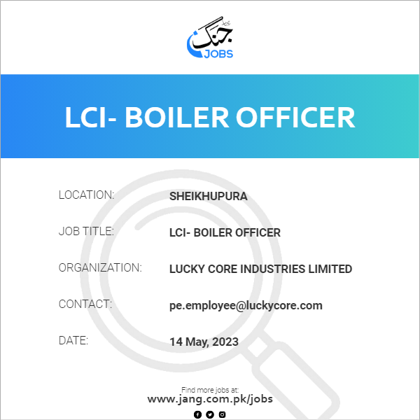 LCI- Boiler Officer