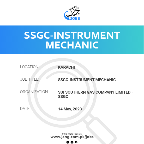 SSGC-Instrument Mechanic