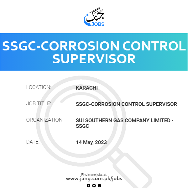 SSGC-Corrosion Control Supervisor