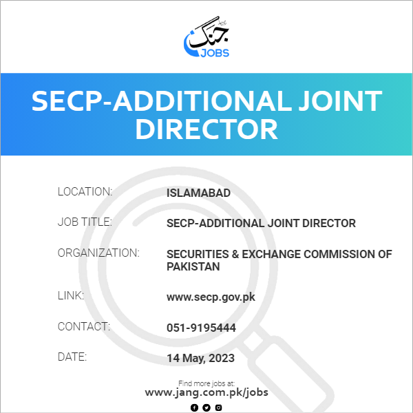 SECP-Additional Joint Director