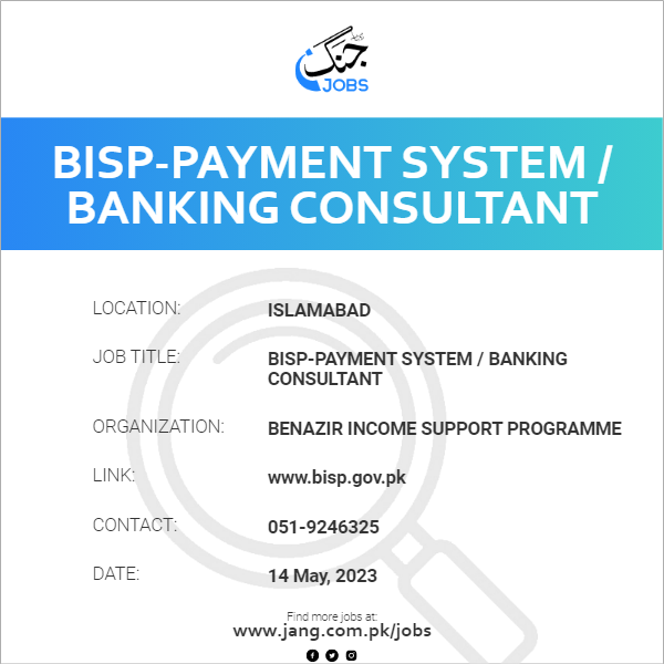 BISP-Payment System / Banking Consultant