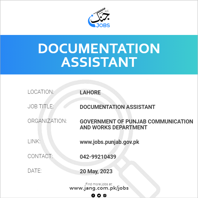 documentation-assistant-job-government-of-punjab-communication-and