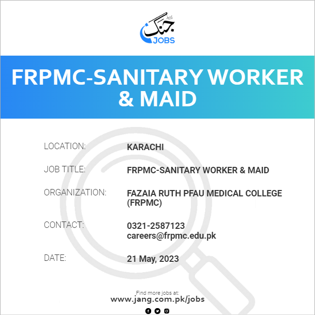 FRPMC-Sanitary Worker & Maid