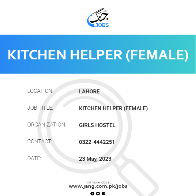 Kitchen Helper (Female)