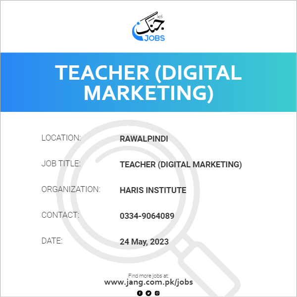 Teacher (Digital Marketing)