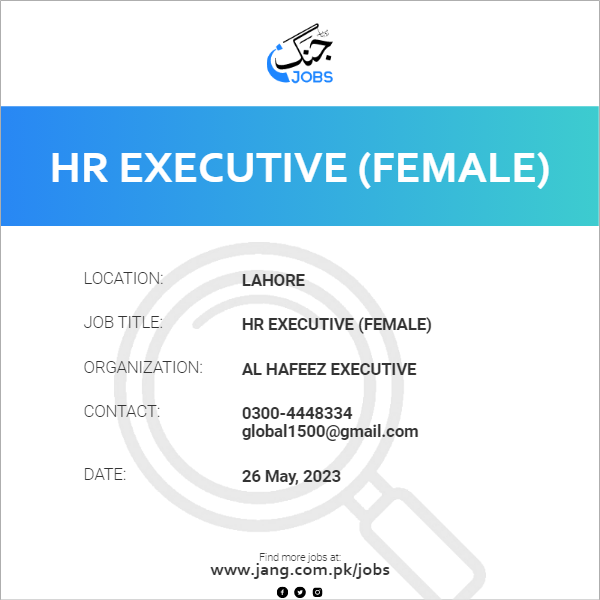 HR Executive (Female)