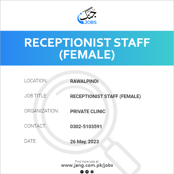 Receptionist Staff (Female)