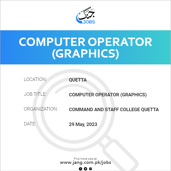 Computer Operator (Graphics)