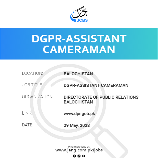 DGPR-Assistant Cameraman