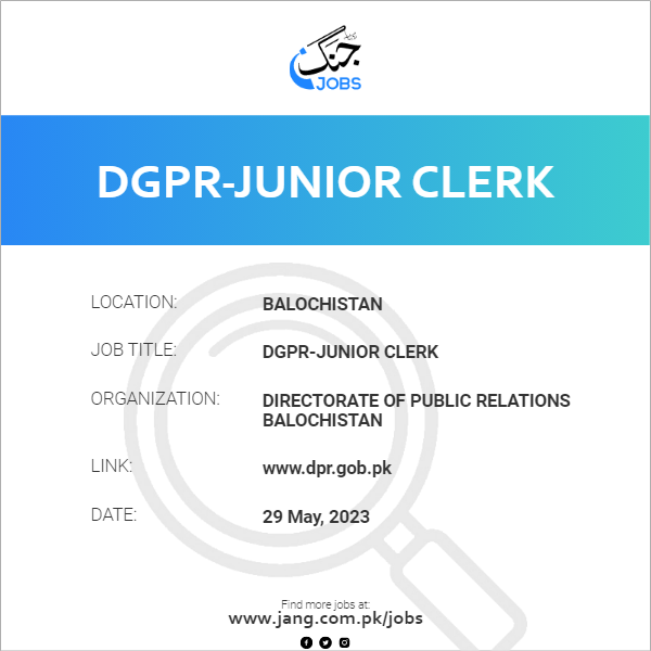 DGPR-Junior Clerk