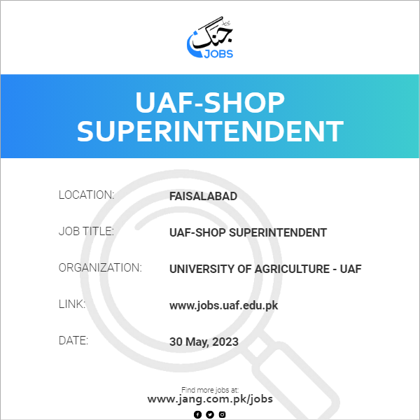 UAF-Shop Superintendent