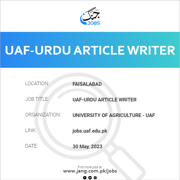 UAF-Urdu Article Writer