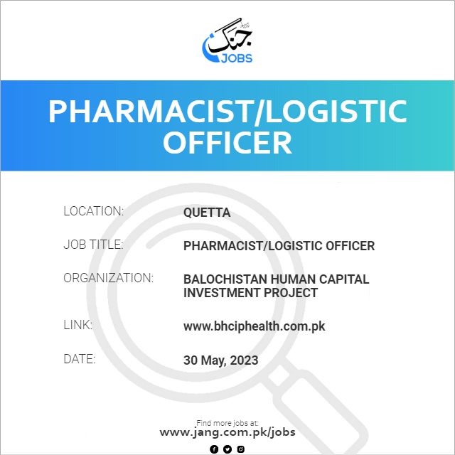 Pharmacist/Logistic officer