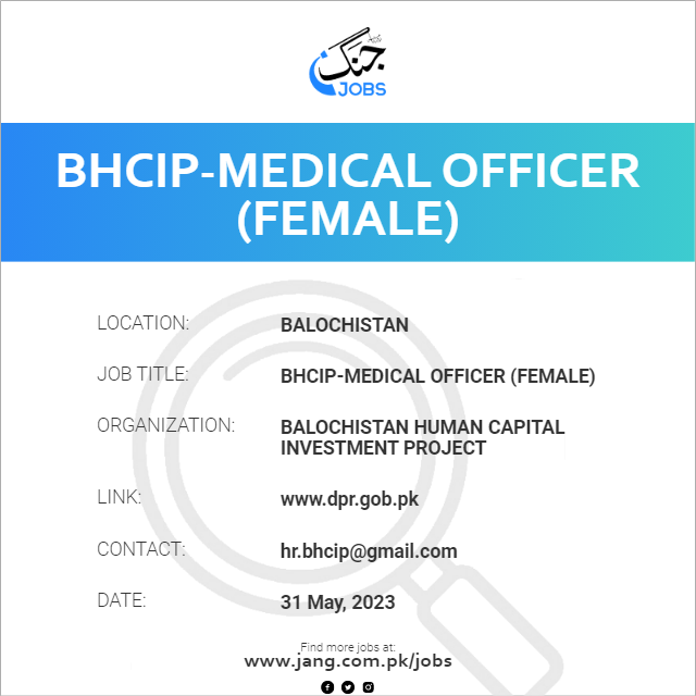 BHCIP-Medical Officer (Female)