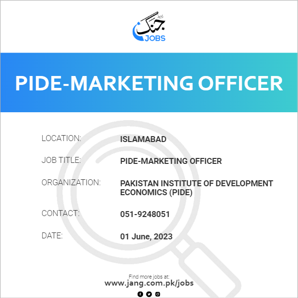 PIDE-Marketing Officer