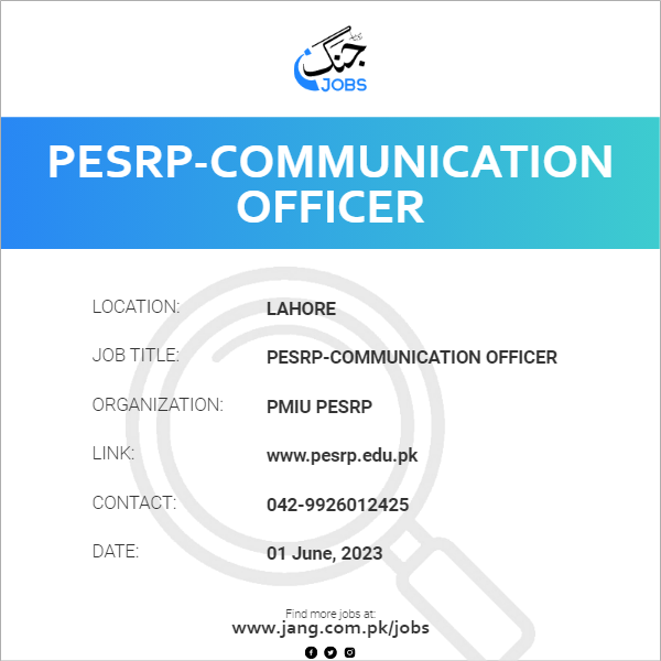 PESRP-Communication Officer