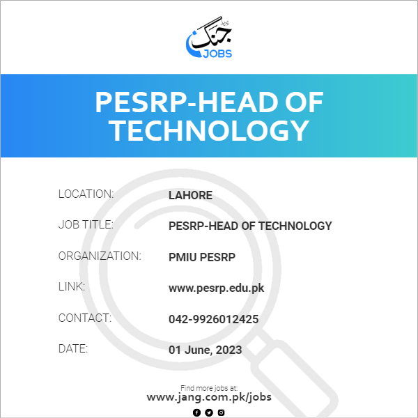 PESRP-Head Of Technology