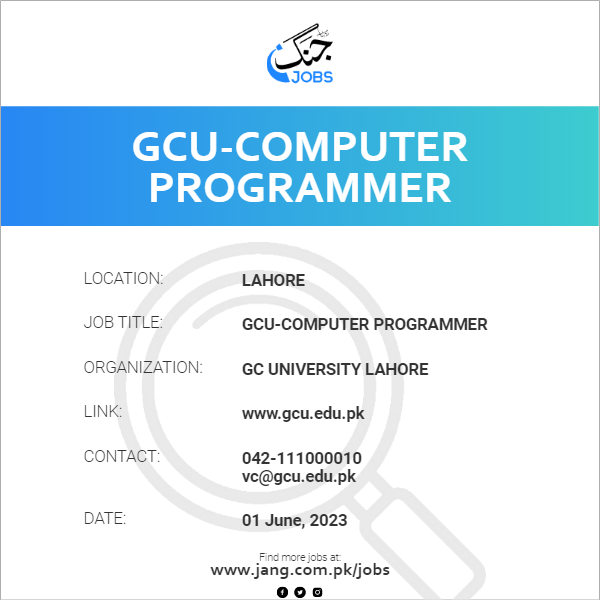 GCU-Computer programmer