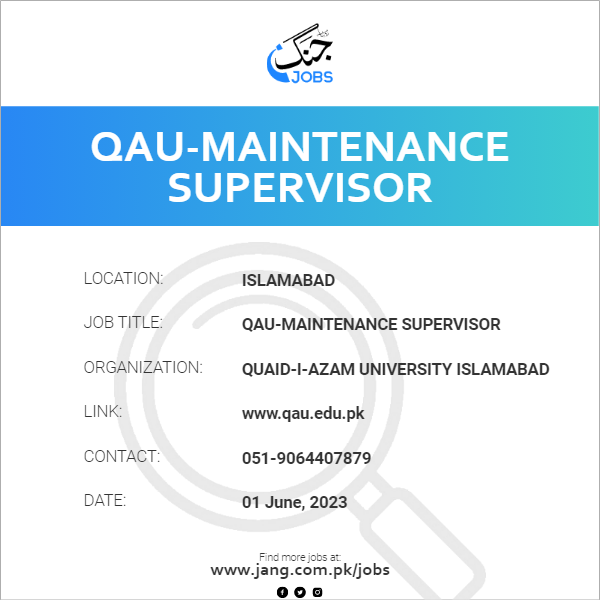 QAU-Maintenance Supervisor