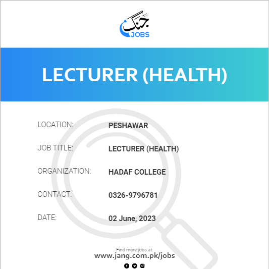 Lecturer (Health)