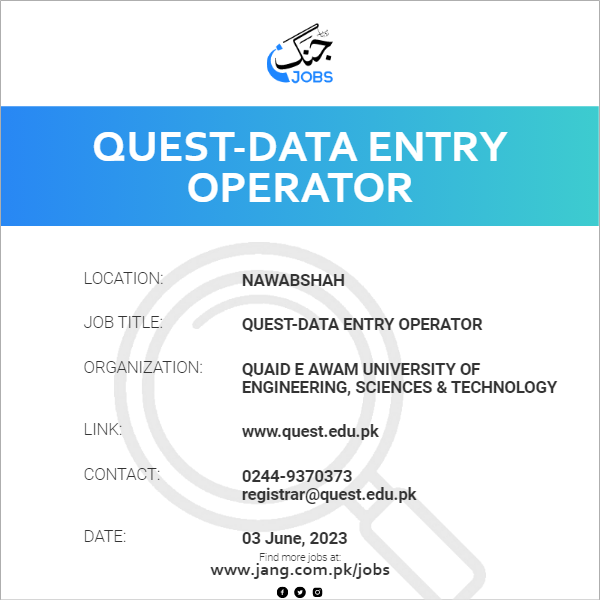 QUEST-Data Entry Operator