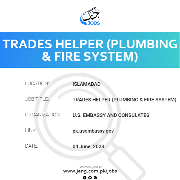 Trades Helper (Plumbing & Fire System)