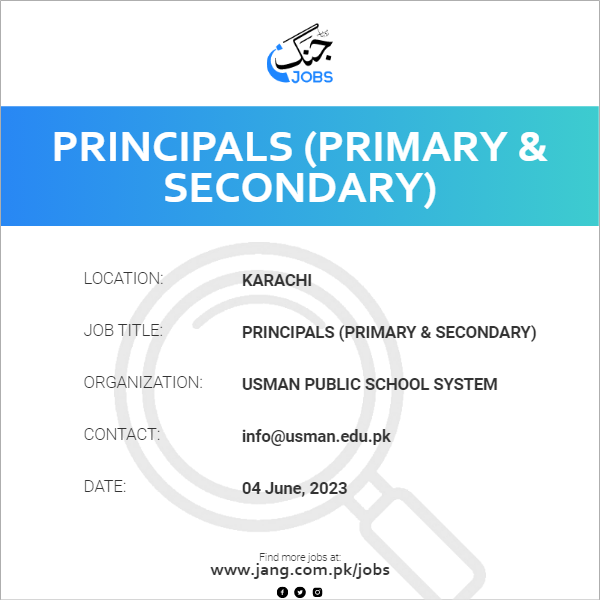 Principals (Primary & Secondary)