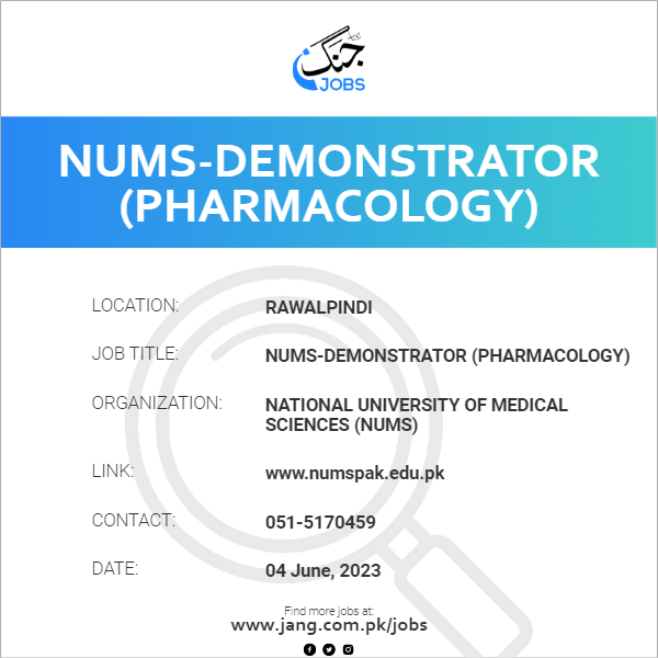 NUMS-Demonstrator (Pharmacology)