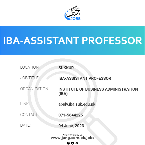 IBA-Assistant Professor