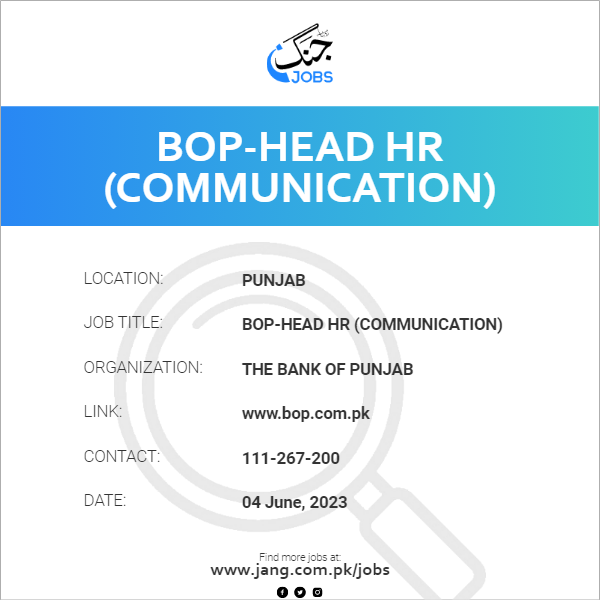 BOP-Head HR (Communication)