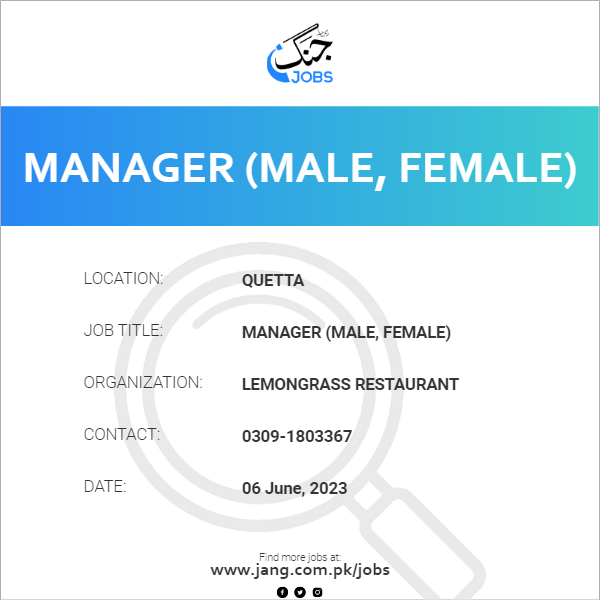 Manager (Male, Female)