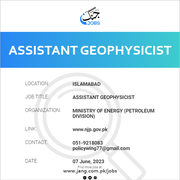 Assistant Geophysicist