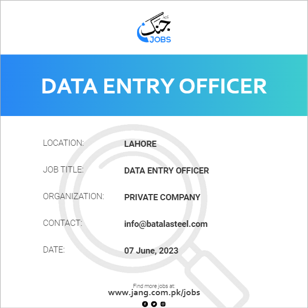 Data Entry Officer