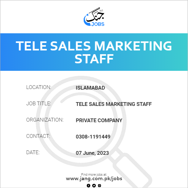 Tele Sales Marketing Staff