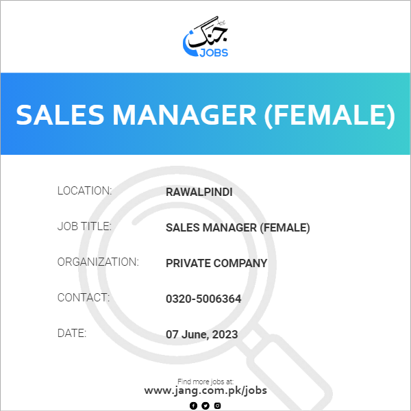 Sales Manager (Female)