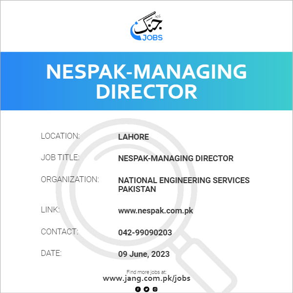 NESPAK-Managing Director