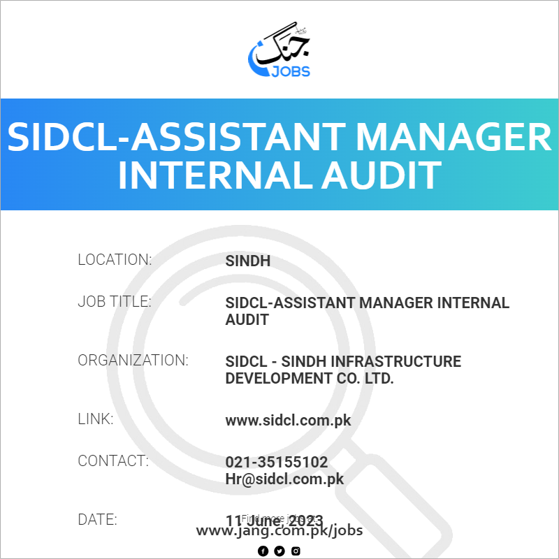 SIDCL-Assistant Manager Internal Audit