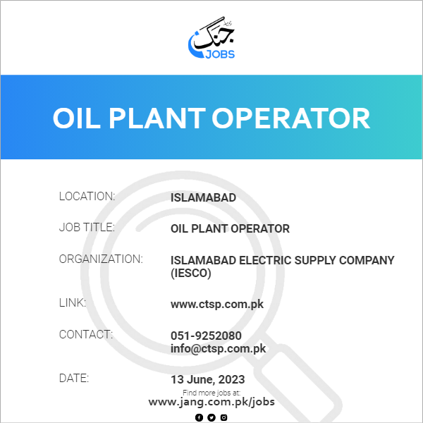 Oil Plant Operator