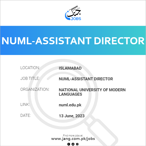NUML-Assistant Director