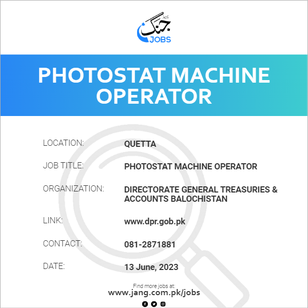 Photostat Machine Operator