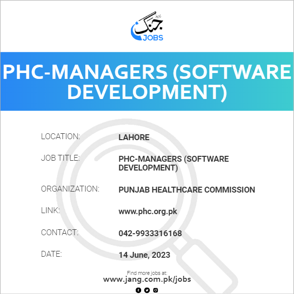 PHC-Managers (Software Development)
